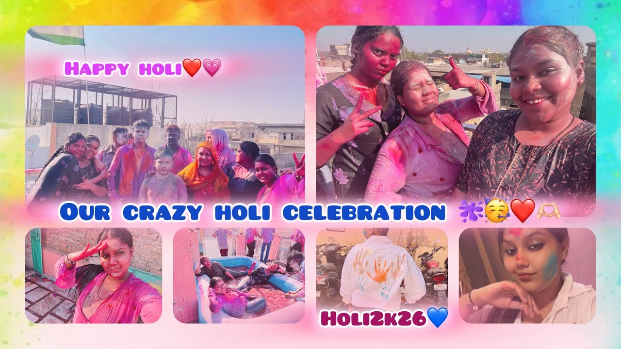 Humari holi kuch esi🫟🥳sabka bura haal ho gya colors se😂enjoy with family❤️#familyvlog #holivlog 