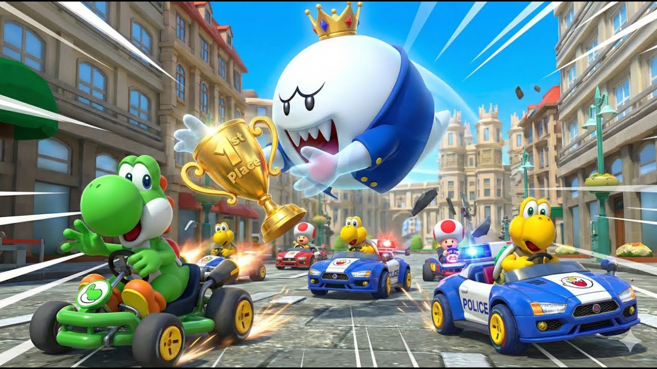 King Boo Steals 1st Place! Mario Kart Online Gameplay 🏎️👻