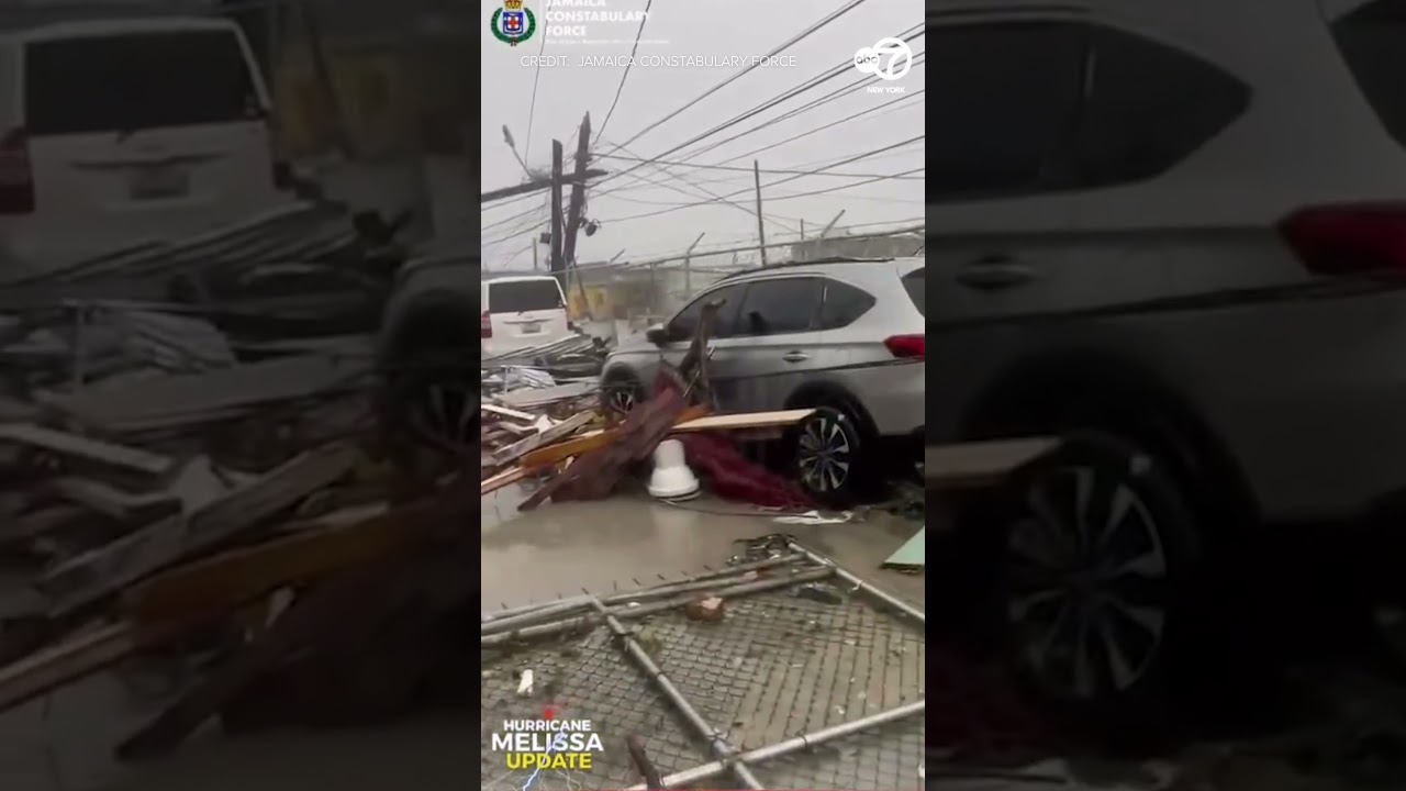 Video from Black River, Jamaica shows the damage after Hurricane Melissa made landfall on Tuesday