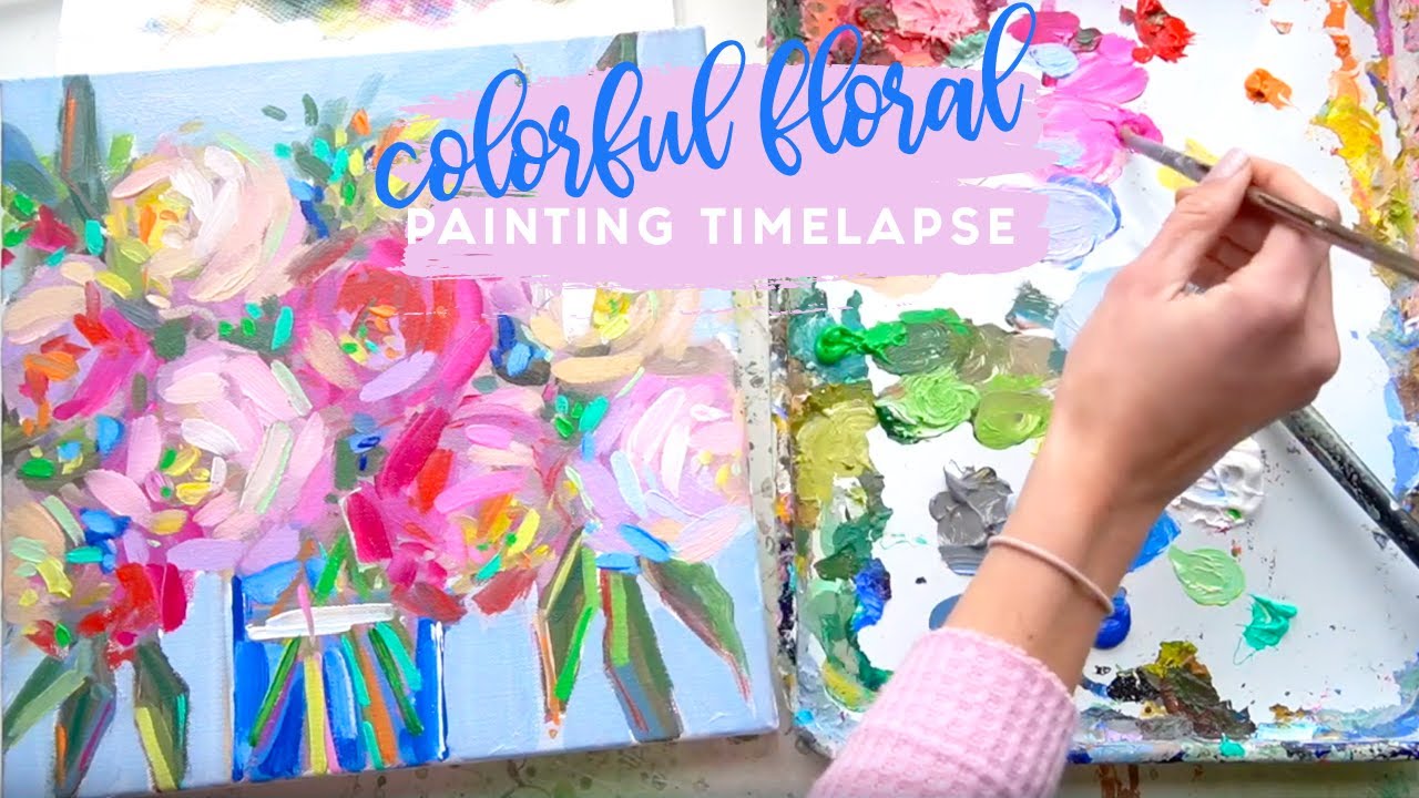 Painting a Colorful Floral on Canvas - C. Brooke Ring