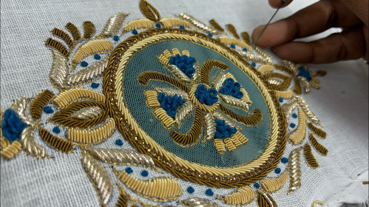 Zardosi work design || Blouse work || #aariembroidery2_0 #aariwork