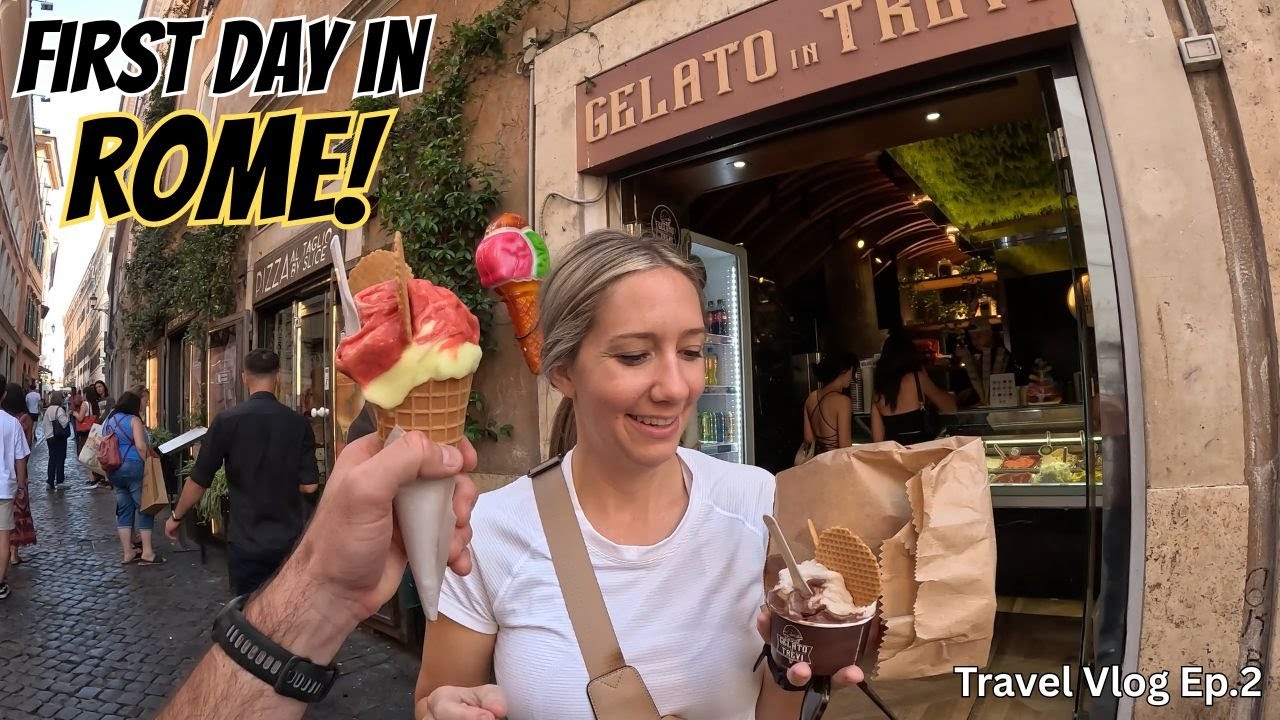 First time in Rome, Gluten Free Italian Pizza, and visiting the Trevi Fountain (Vlog ep 2)