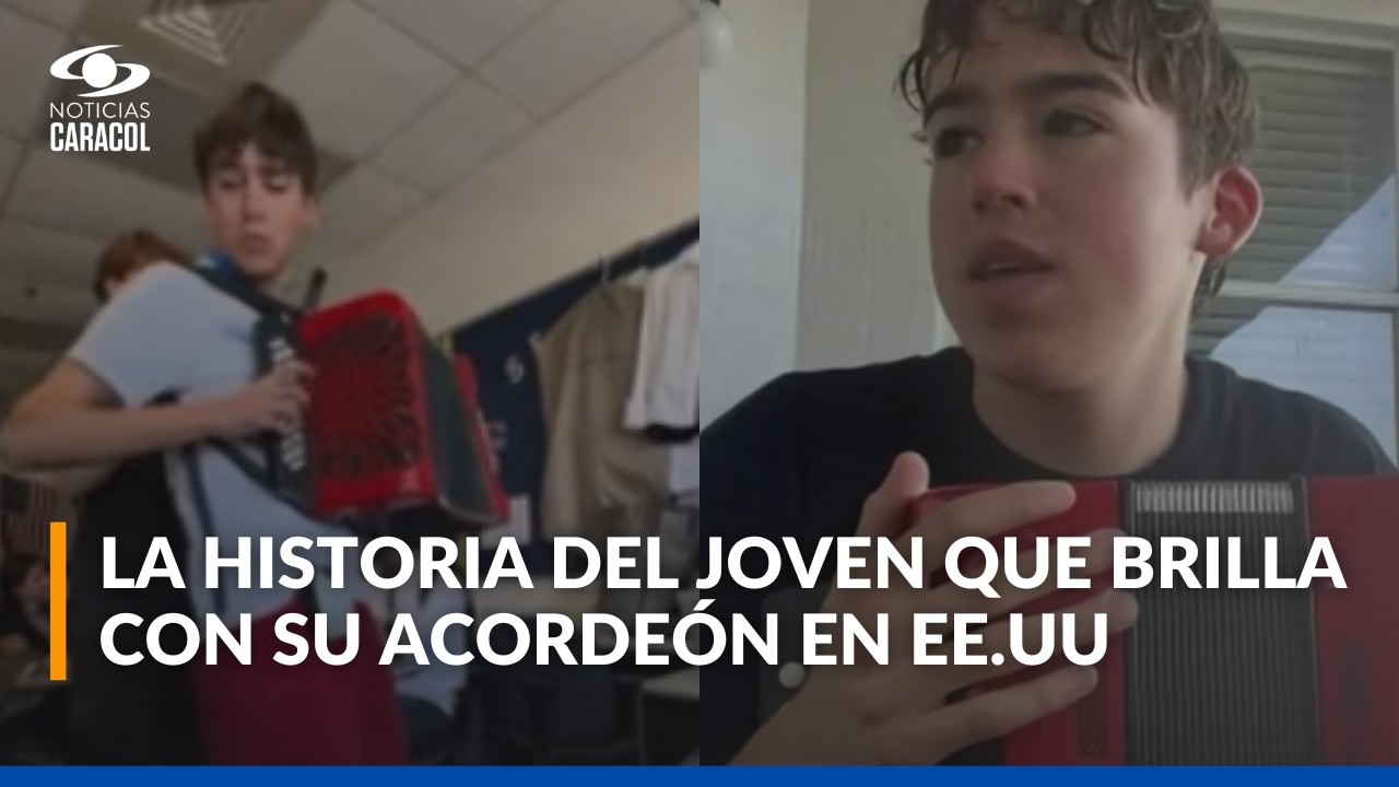 &iexcl;Orgullo colombiano!: joven brilla con su acorde&oacute;n en escuela de Estados Unidos