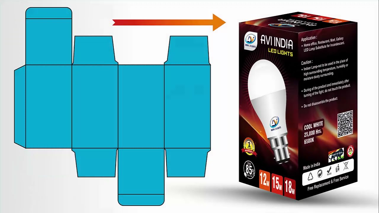 #431 | Led Box Design | Packaging Design Size | Basic CorelDraw in Hindi