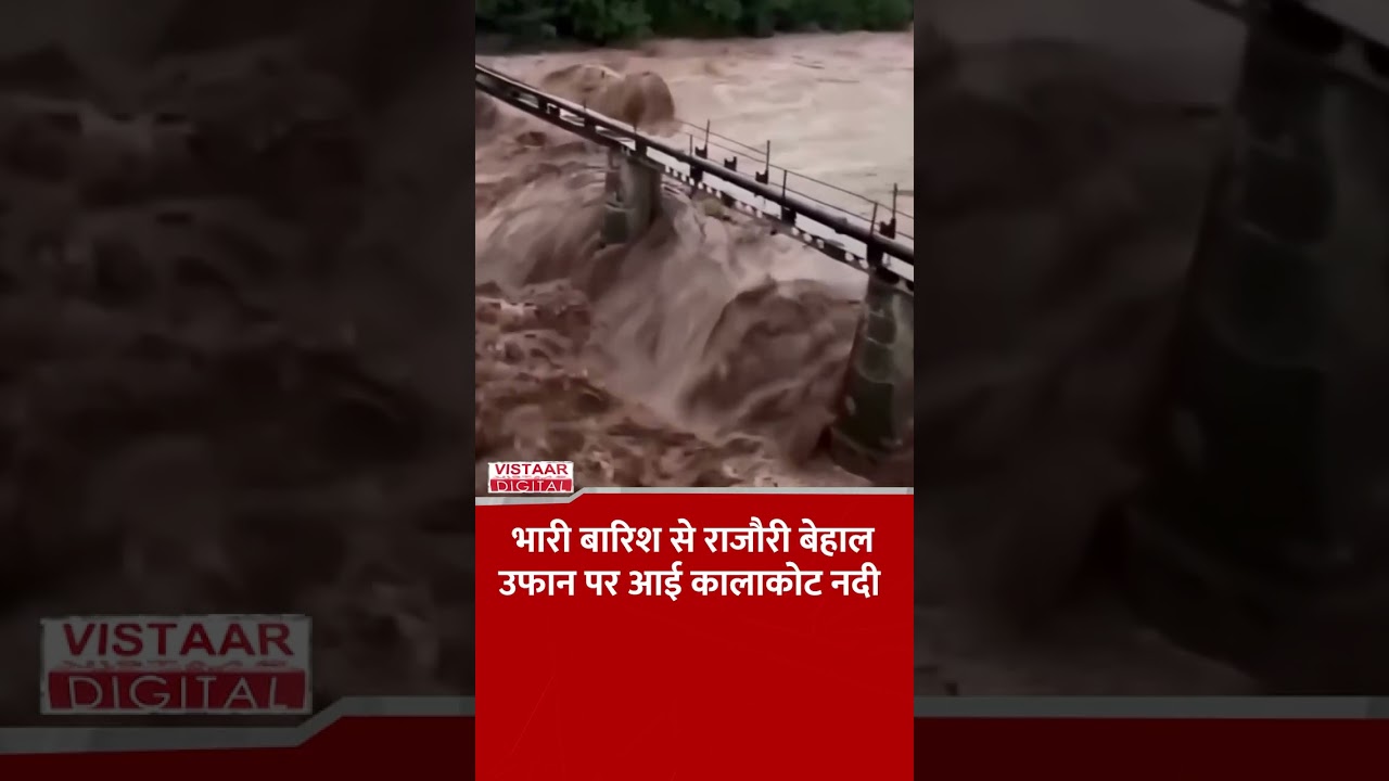 भारी बारिश से Rajouri बेहाल, उफान पर आई Kalakote river ! #ytshorts