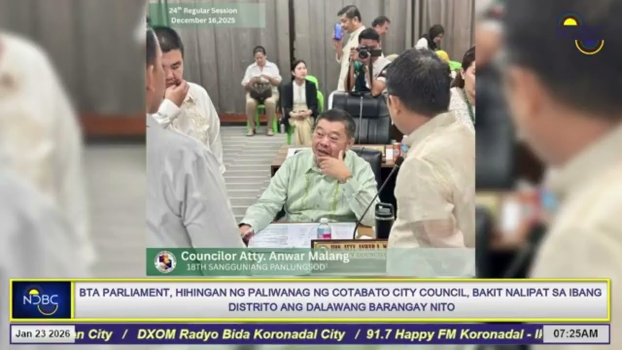 BTA Parliament, hihingan ng paliwanag ng Cotabato City Council, bakit nalipat sa ibang distrito