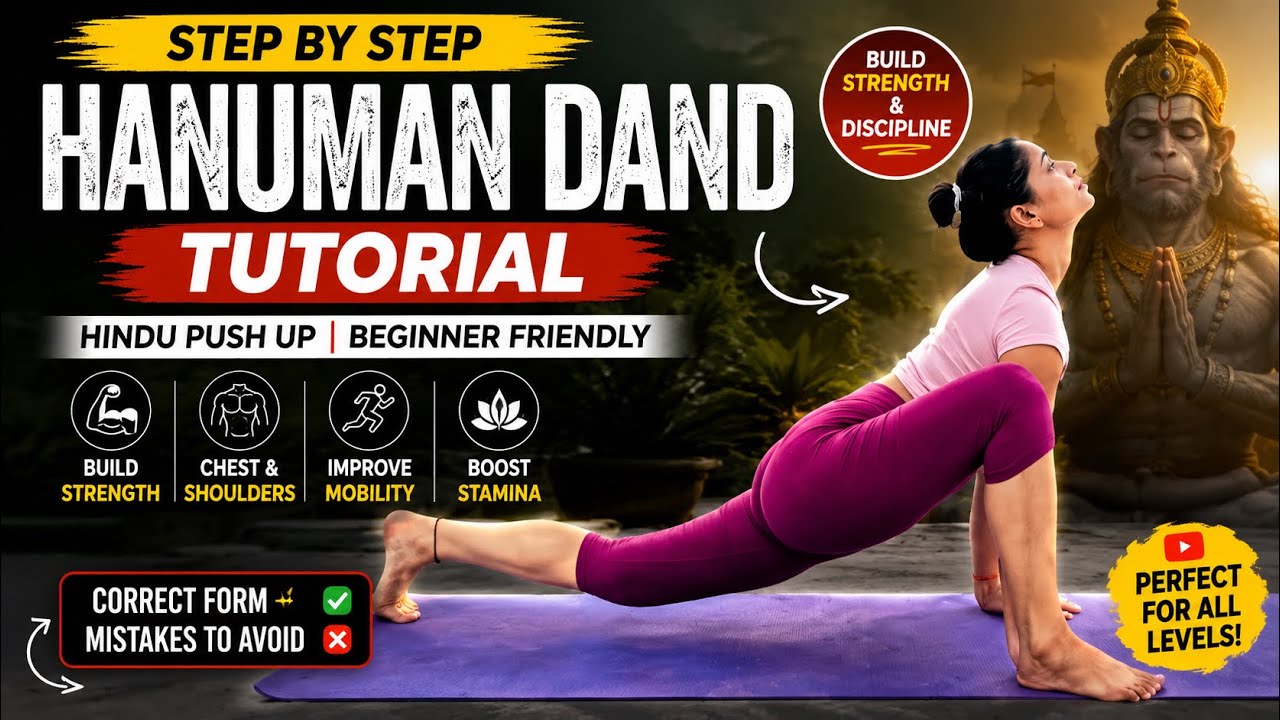 How to do Hanuman Dand Step by Step Tutorial🕉️Beginner Friendly🌻🌸 #hanumandand #yoga #pushups 