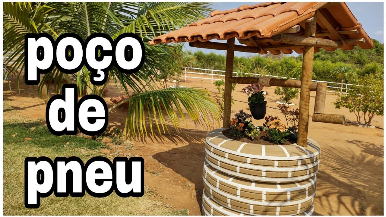 Poço feito com pneu de caminhão olha que lindo ficou 🤩🤩