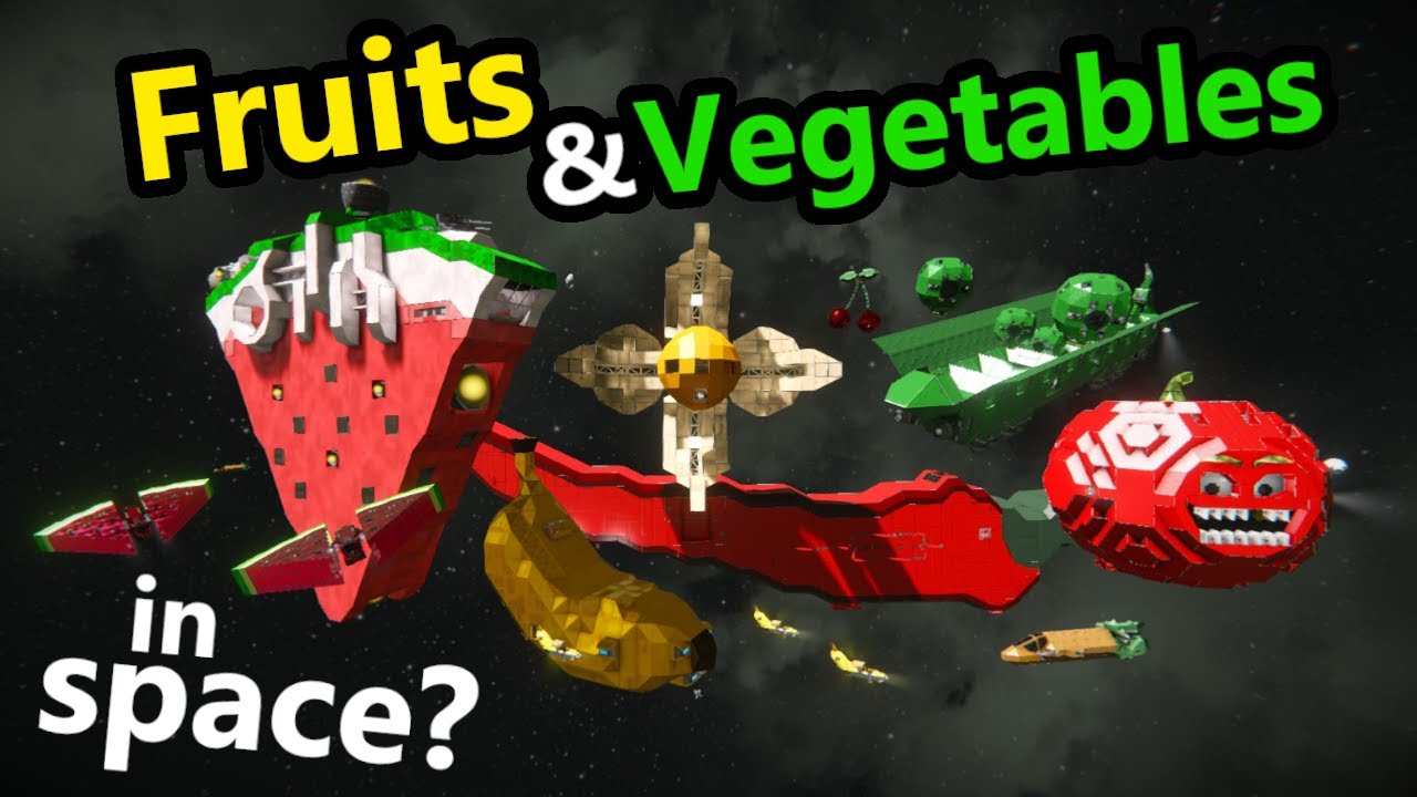 Fruit & Vegetable Ships: Space Engineers Build Contest #1 (reupload)