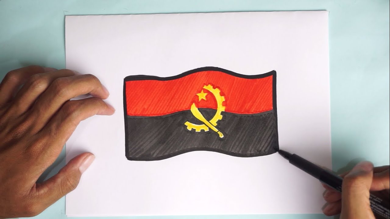 How to draw the National Flag of Angola | drawing the  Angola  Flag