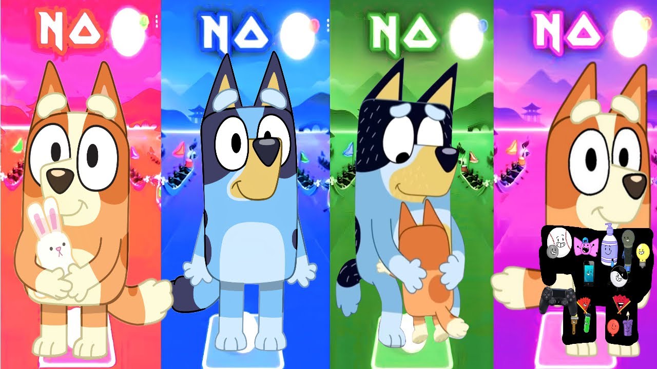 BLUEY MAGIC 🆚 BLUEY BINGO FRIENDS 🆚 FUNNY MOMENTS | Tiles Hop EDM Rush + BeamNG.drive Gameplay #14