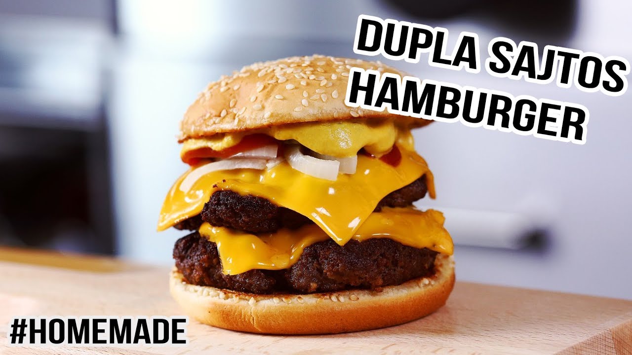Homemade dupla sajtos hamburger
