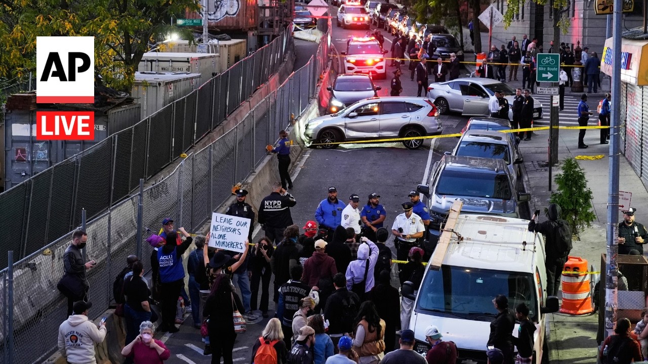 LIVE: Protesters gather after ICE officer shoots man in New York City