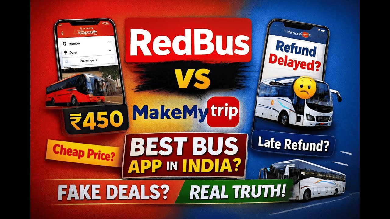 👉 RedBus vs MakeMyTrip 🚌 | Best Bus Booking App in India? Price, Refund, Seats & Support Compared
