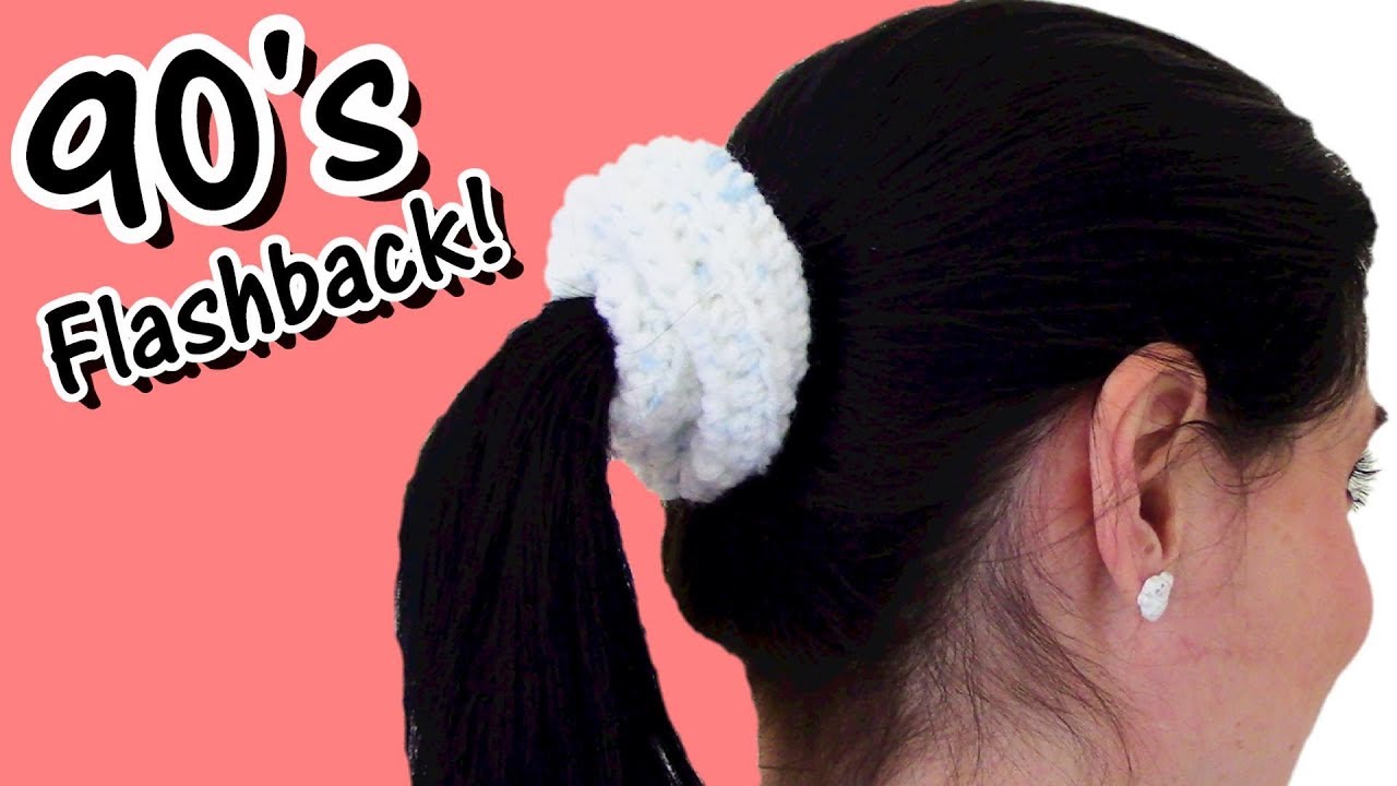 Very Easy Hair Scrunchie Crochet Pattern - 90's Fashion!