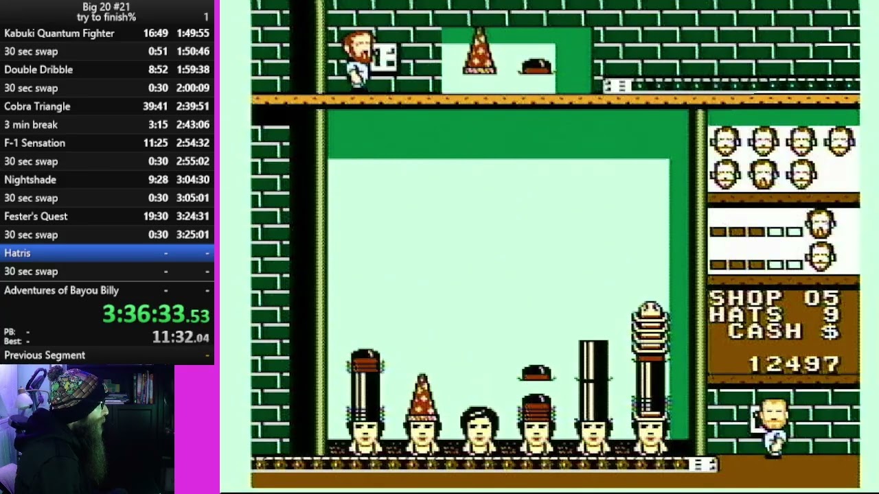 Hatris (NES) any% Shop 0 PB 24:08