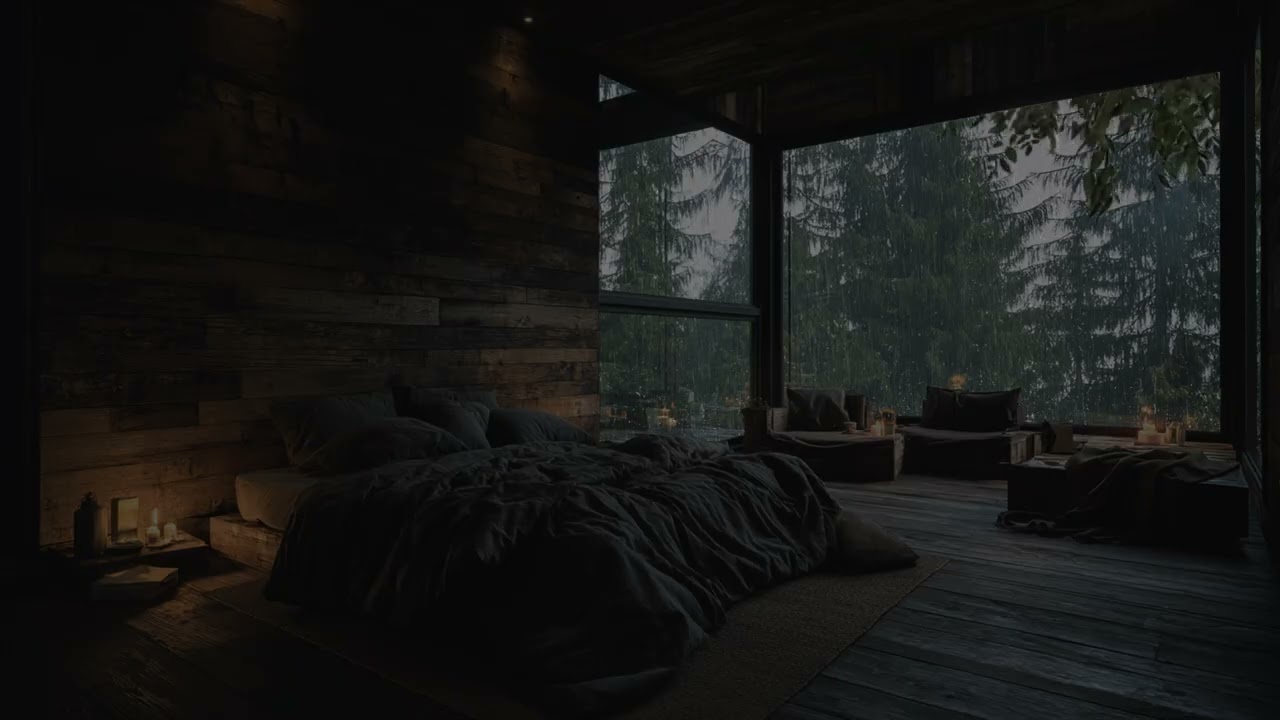 Soft Bedroom Rain Through Forest Window For Deep Sleep And Peaceful Night Dreams