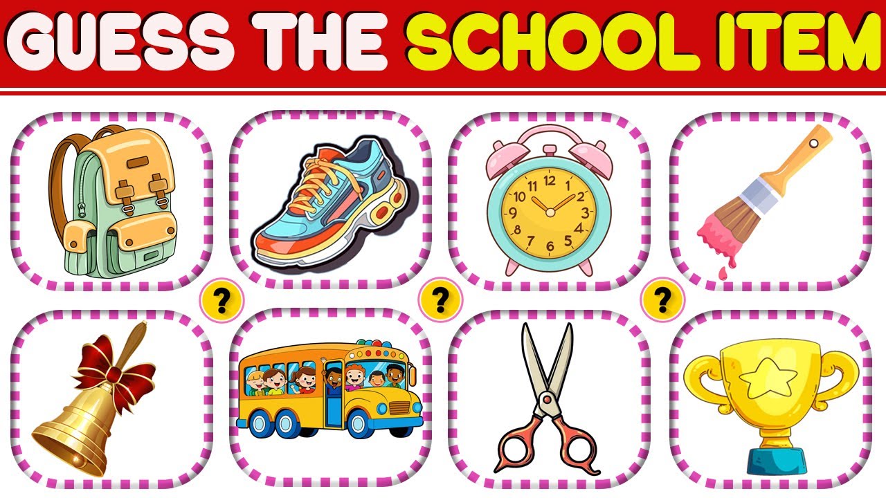 Guess the School Items 🎒✏️ | School Objects Quiz for Kids | Brain Joy Kids