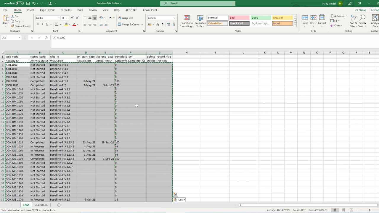 Update P6 Schedule from another P6 Schedule | Update Primavera Baseline from progress