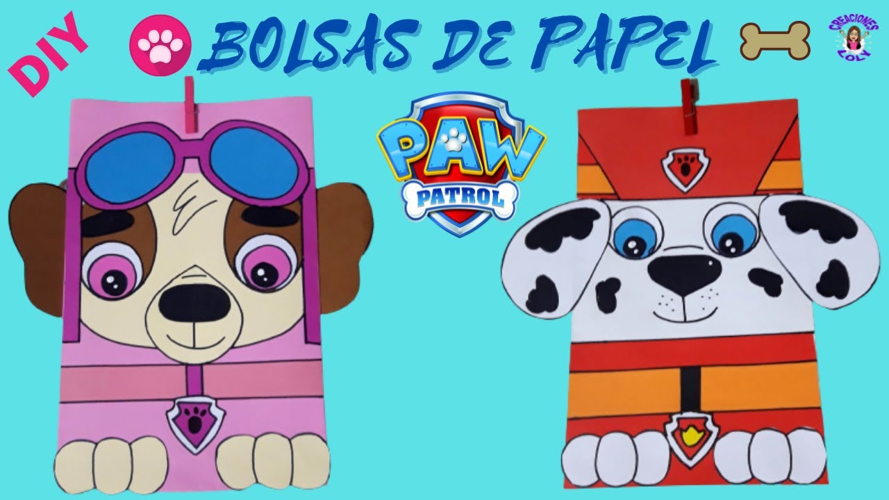 BOLSAS DE PAPEL PARA DULCERO O REGALO // DIY // PAW PATROL // PATRULLA CANINA