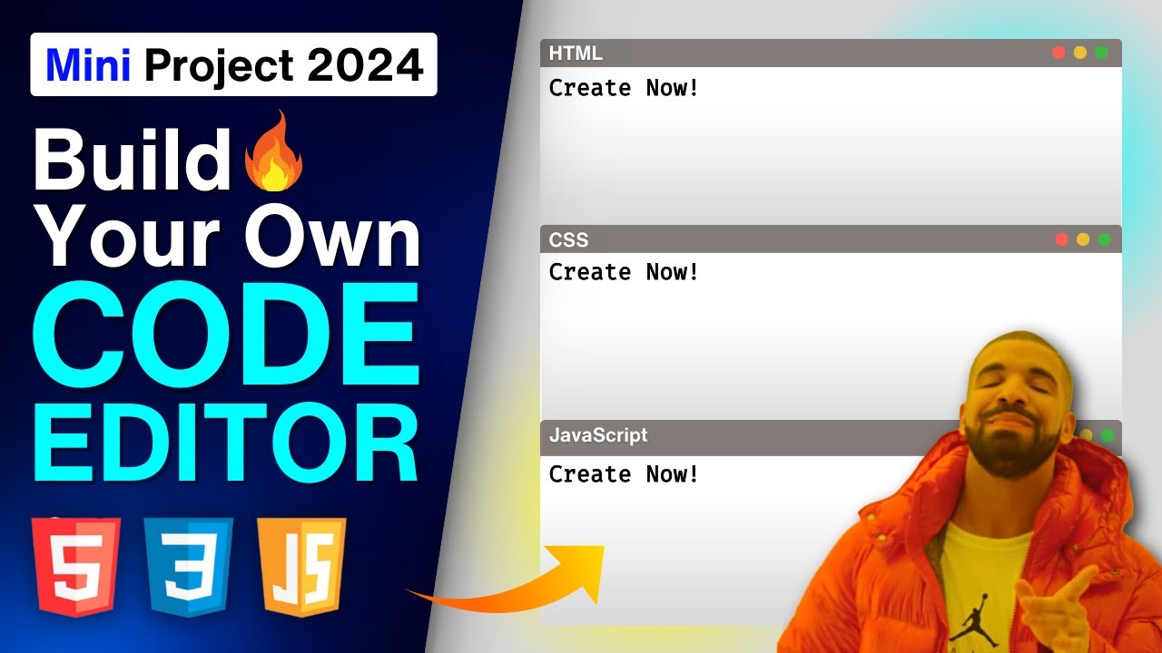 Build Your Own Live CODE EDITOR using HTML, CSS, and JavaScript - Mini Web Project 2024