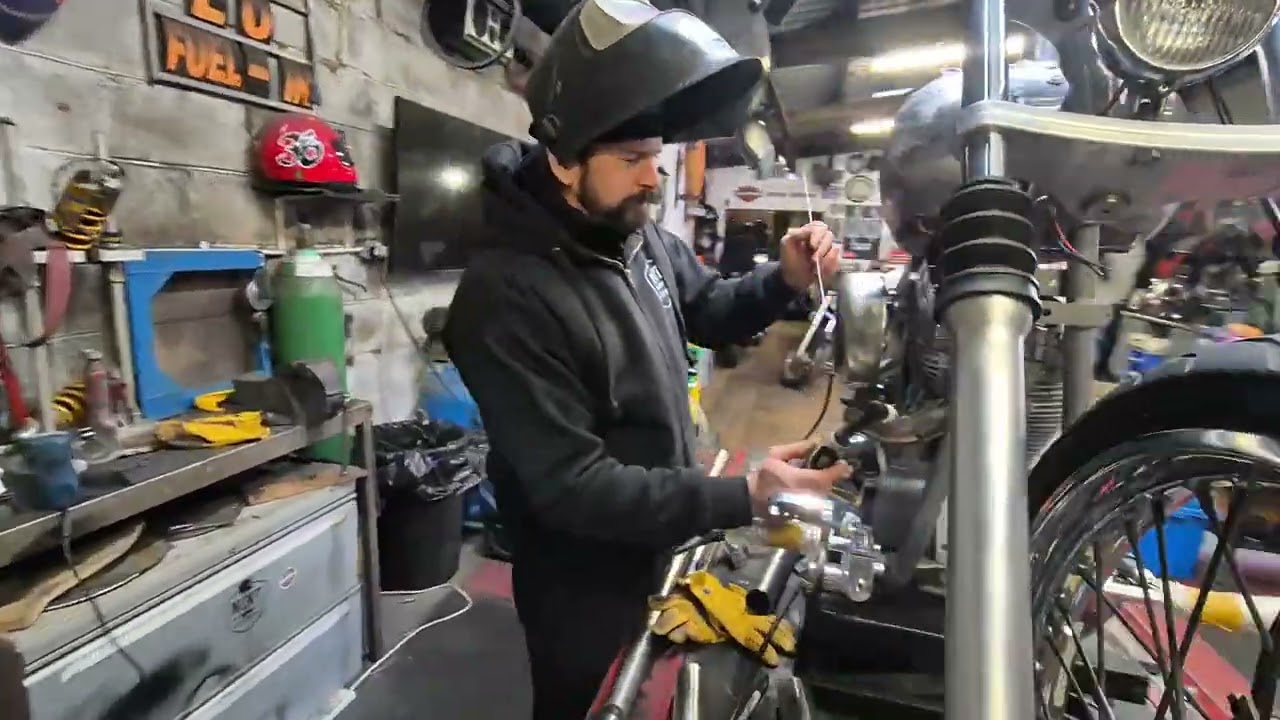 Harley Davidson softail Exhaust and Sissy bar day.