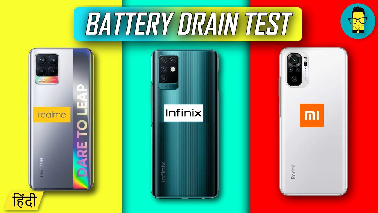 [हिंदी] Infinix Note 10 vs Redmi Note 10 vs Realme 8 - Battery Drain Test ⚡️⚡️⚡️