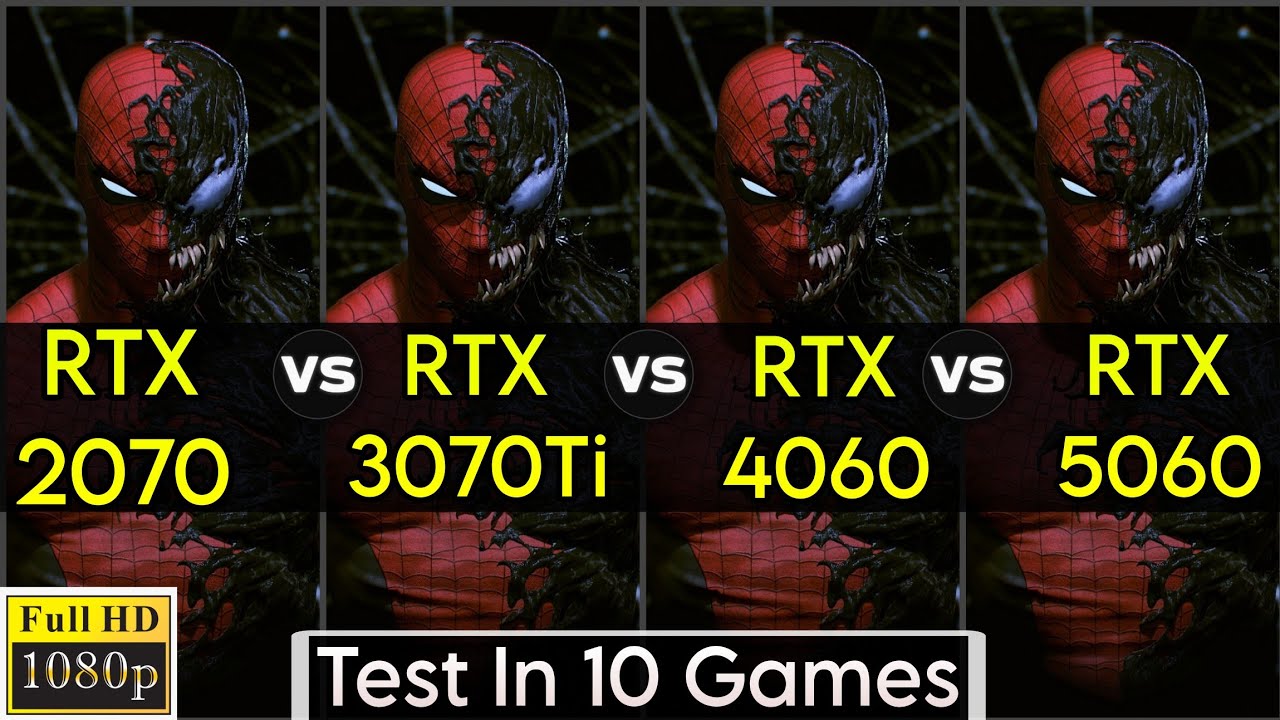 RTX 2070 vs RTX 3070 Ti vs RTX 4060 vs RTX 5060 - Test In 10 Games - 1080p