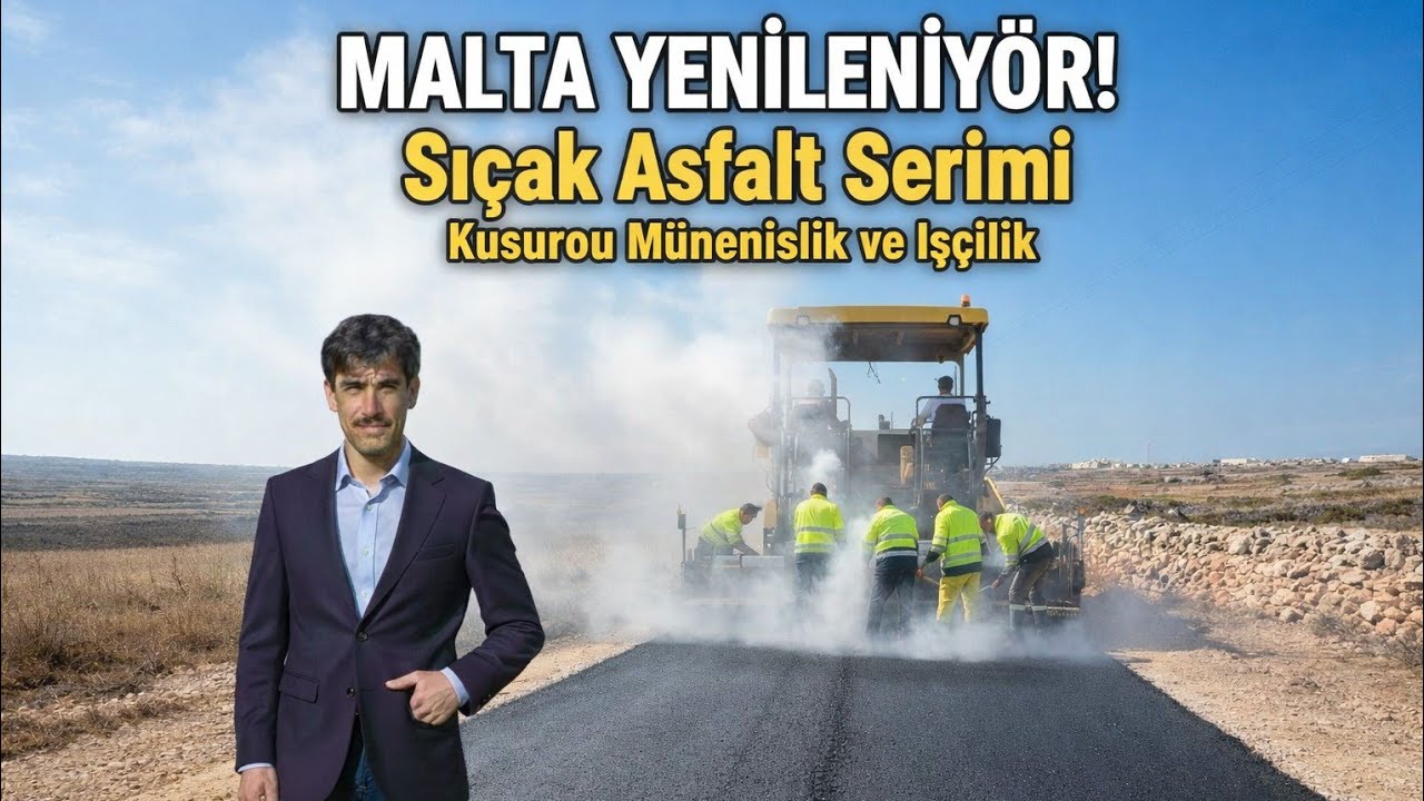 Malta'da Modern Yol Yapımı: Sıcak Asfalt Serme ve Sıkıştırma Çalışmaları
