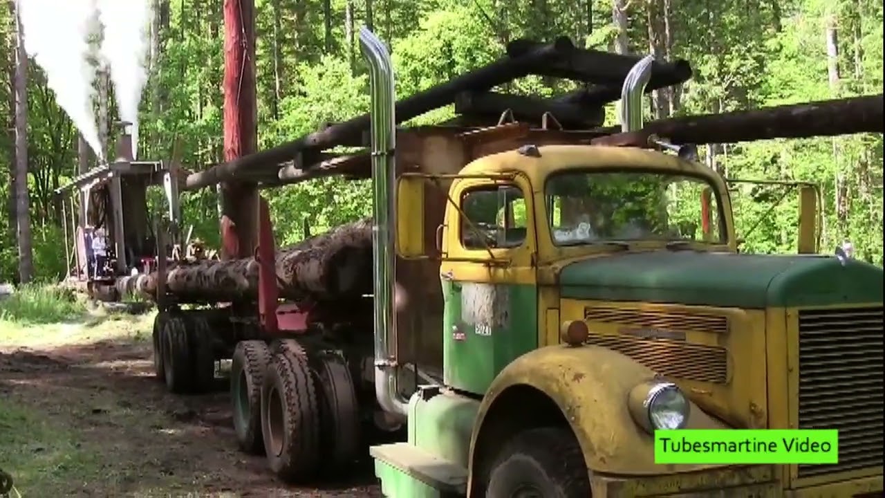 Steam Logging Demonstration with Steam Donkey and Vintage Log Truck. Pomeroy Farm WA