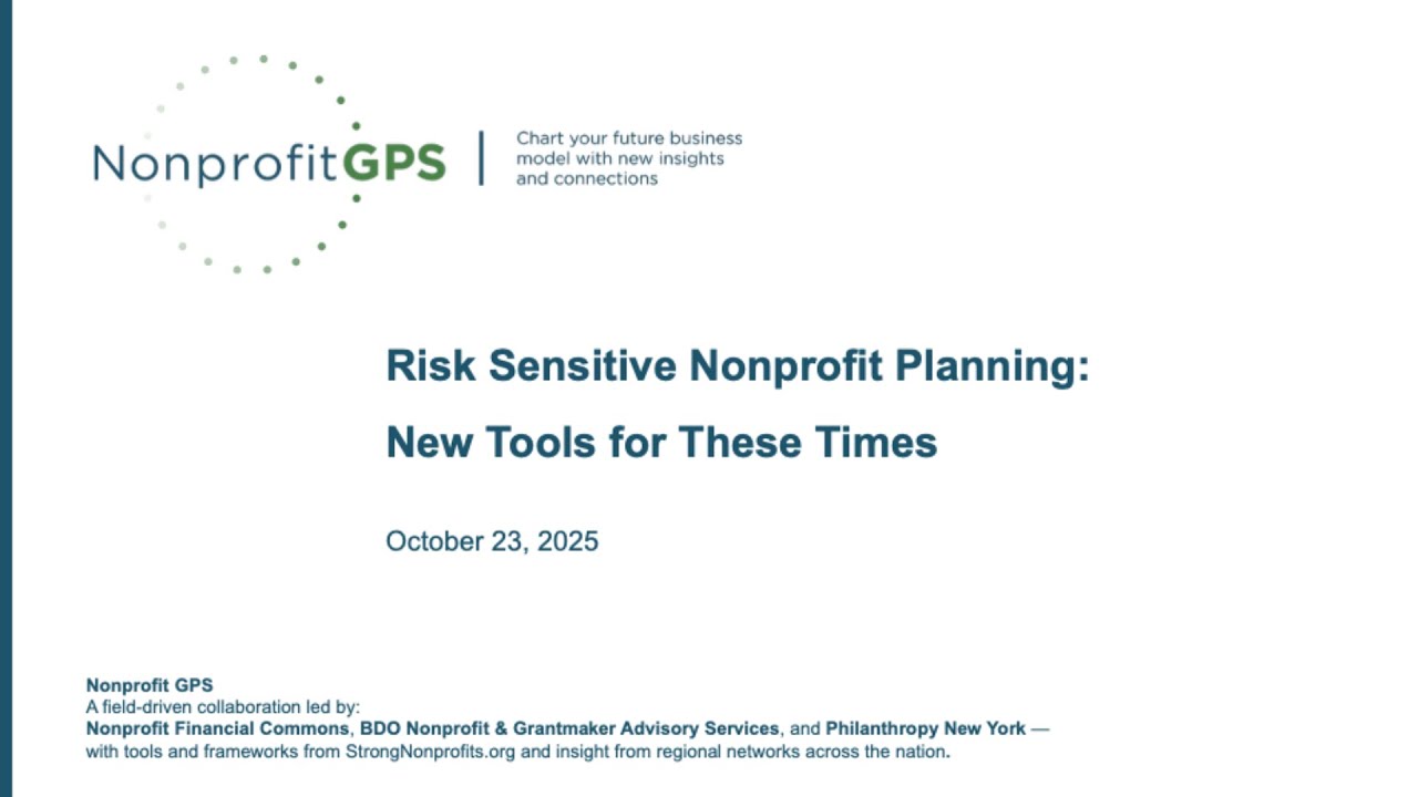 Risk Sensitive Nonprofit Planning: New Tools for These Times