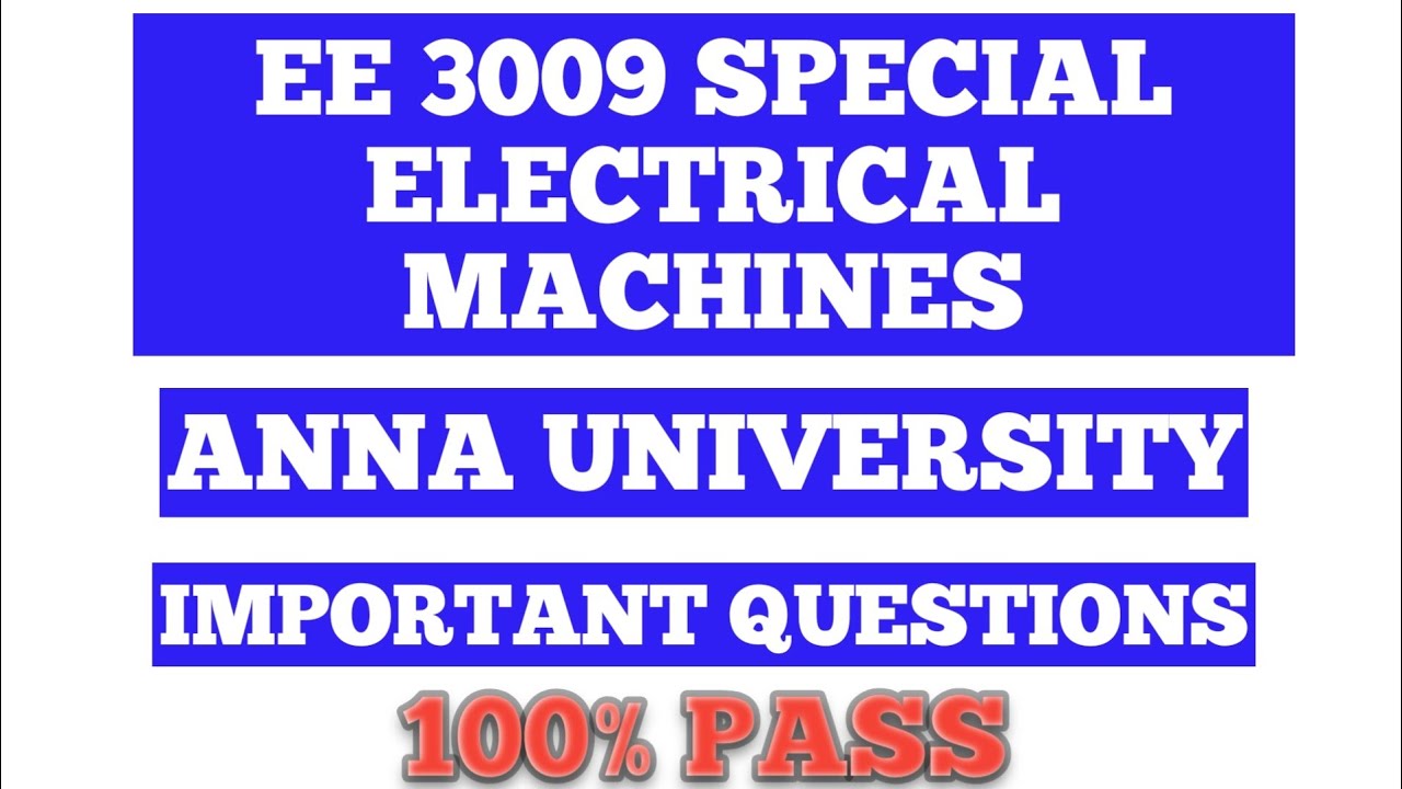 Special electrical machines important question