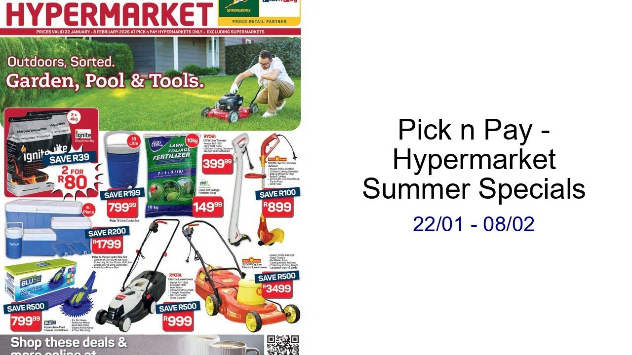 Pick n Pay - Hypermarket Summer Specials 22/01 - 08/02