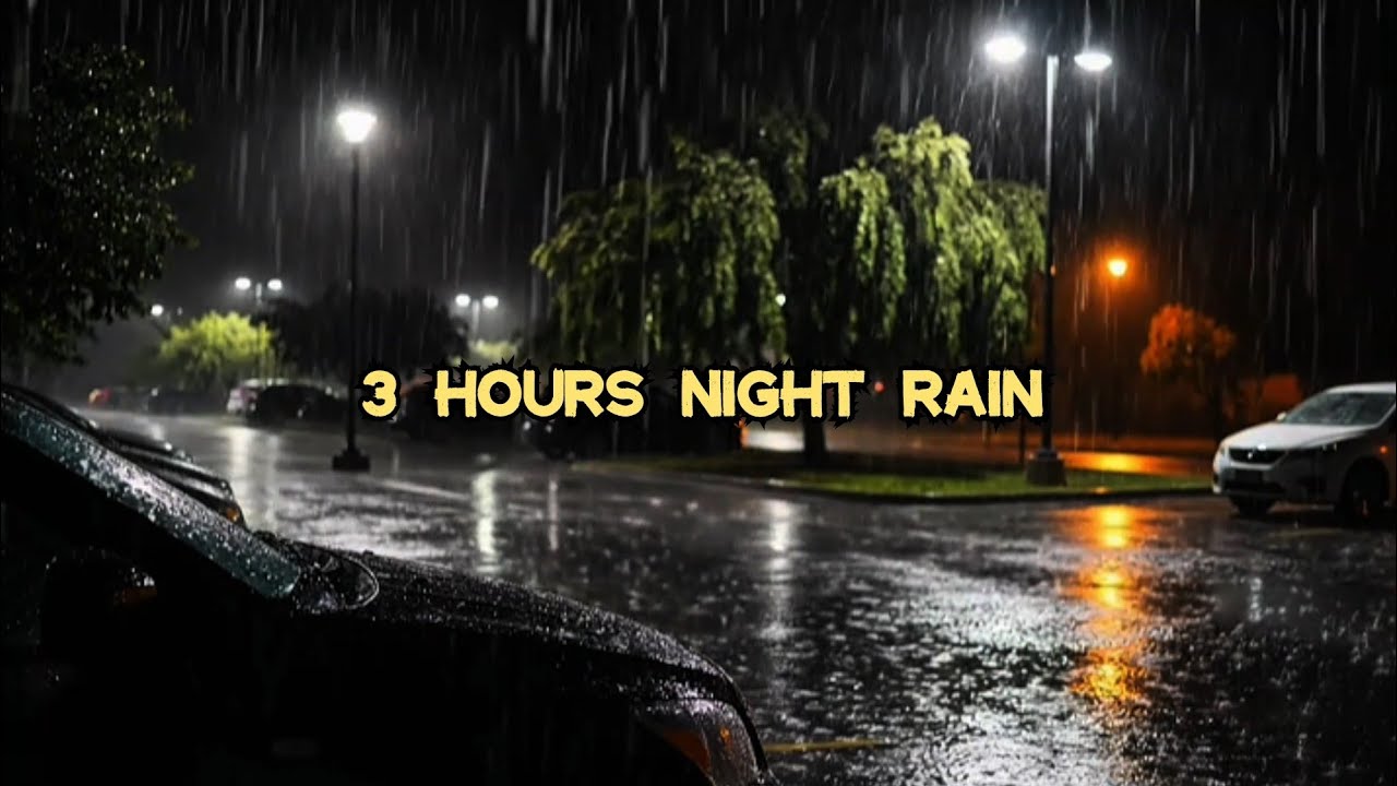 Heavy Night Rain Sounds for Sleep 🌧️ 3 Hours of Pure Rain Ambience
