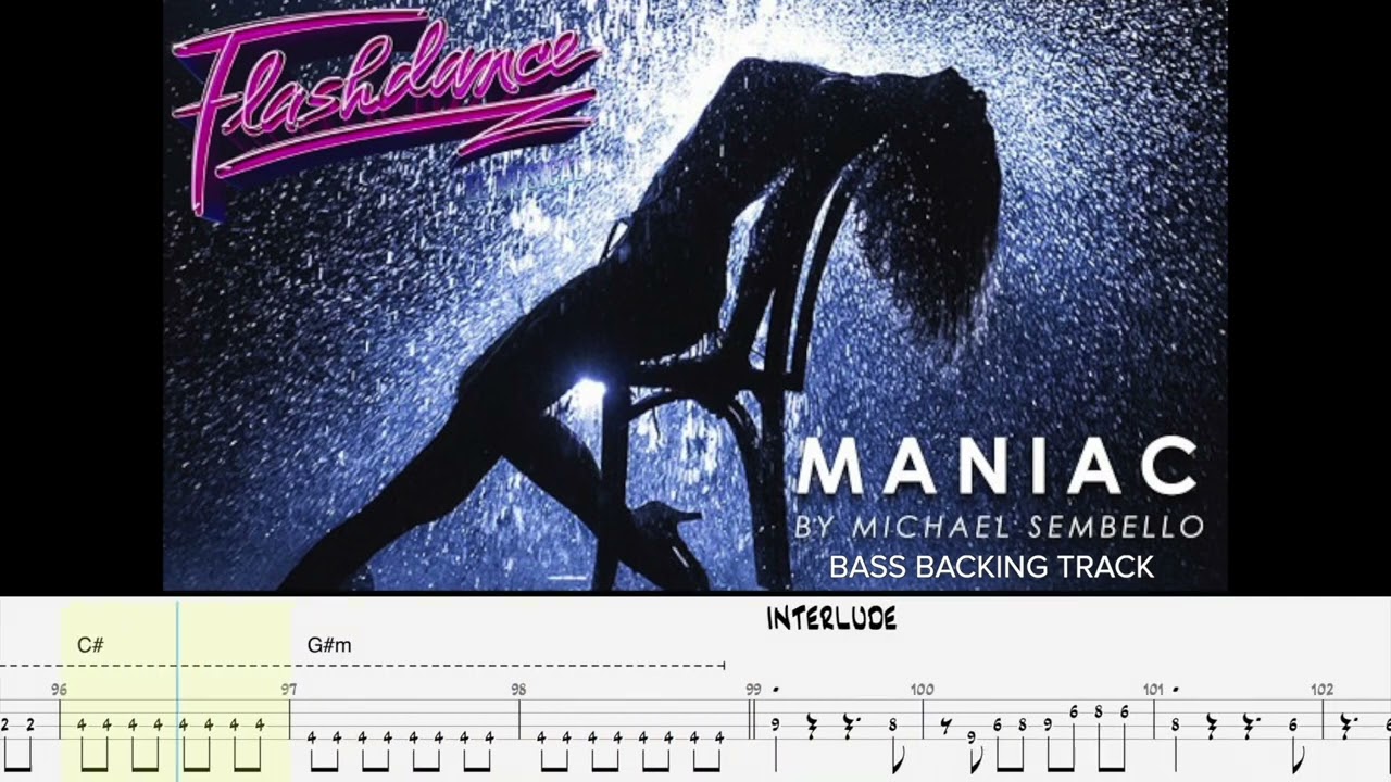 MICHAEL SEMBELLO - Maniac (Flashdance OST) [BASSLESS BACKING TRACK + TAB]