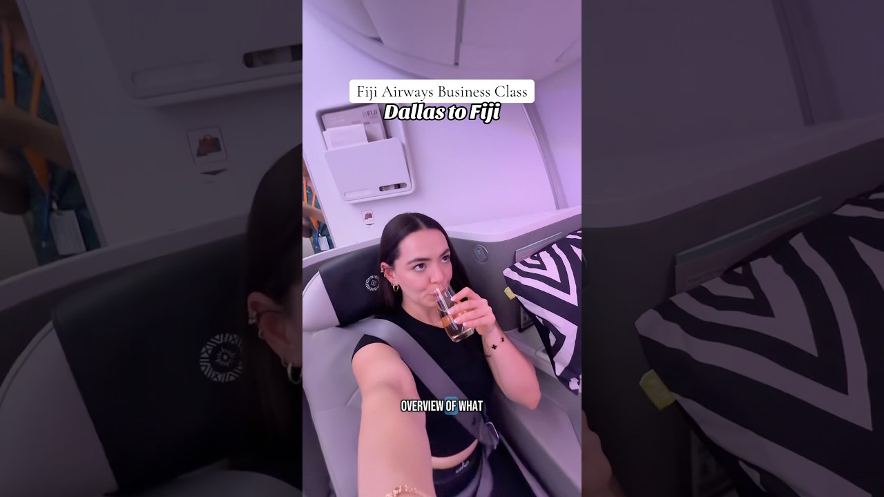 Fiji airways business class flying from Dallas to Fiji direct 13 hour flight. #fijiairways