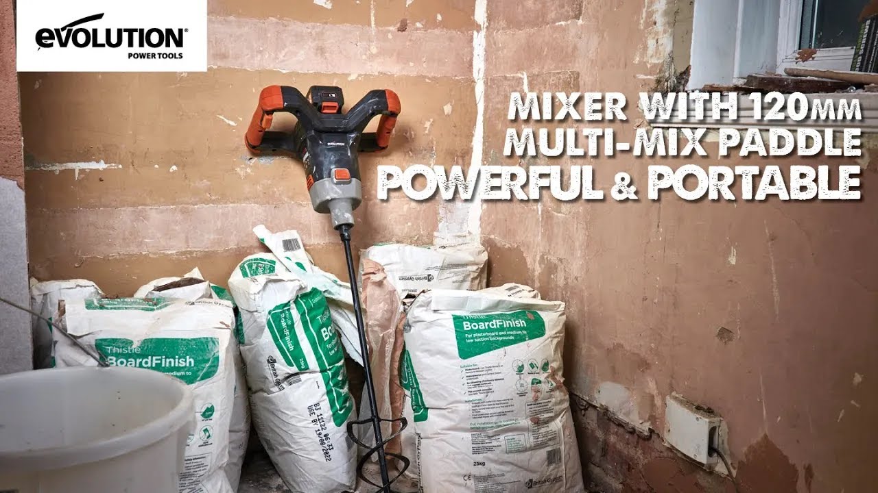 Evolution R120MXR Li Cordless 18v Li Ion EXT Mixer With 120mm Multi Mix Paddle
