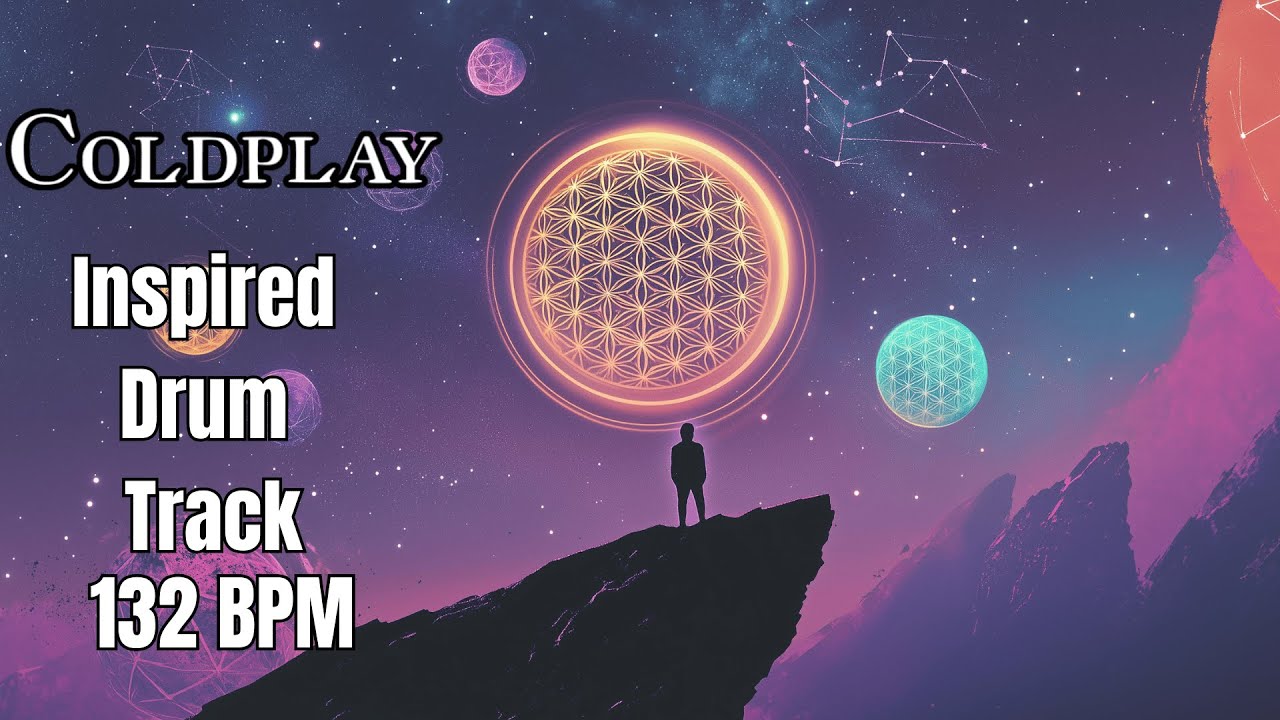 Coldplay Style Drum Backing Track | 132 BPM | Uplifting Alt Rock Drum Groove