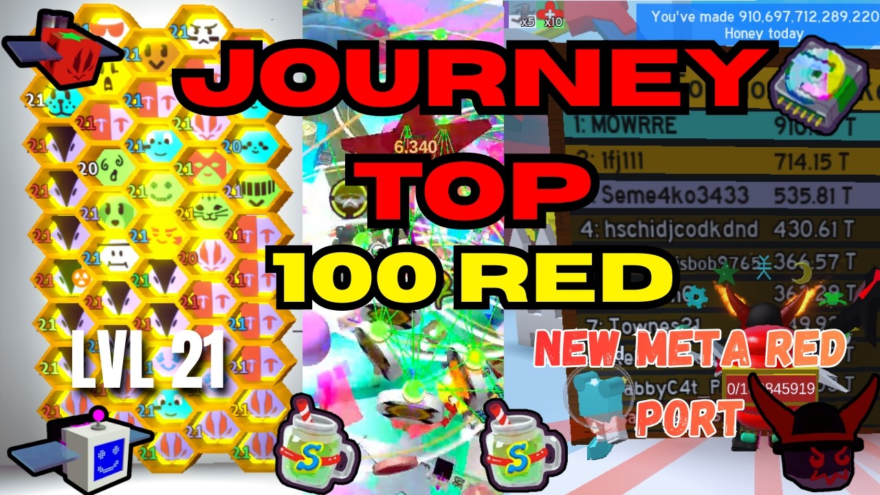 *LVL 21* Journey to top 100 RED POLLEN ALL TIME LEADERBORD In Bee swarm simulator 2026