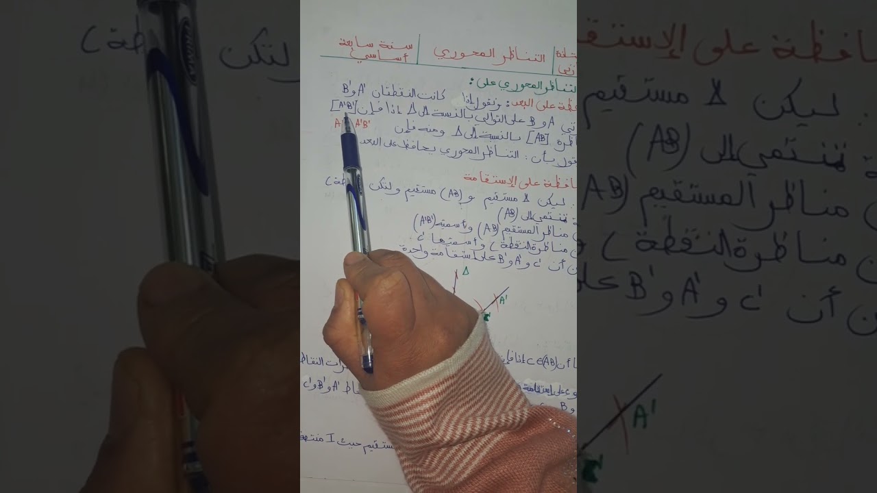 التناظر المحوري ملخص+تطبيقات الجزء2 #تدريس عن بعد مع مازني لطيفة سابعة اساسي