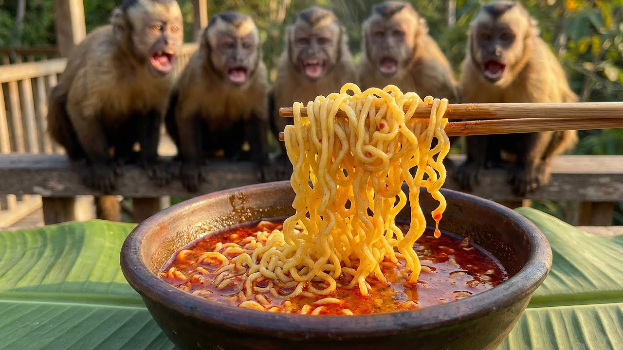 Spicy Soupy Ramen Noodles! 🍜 Amazing Village Cooking in Nature