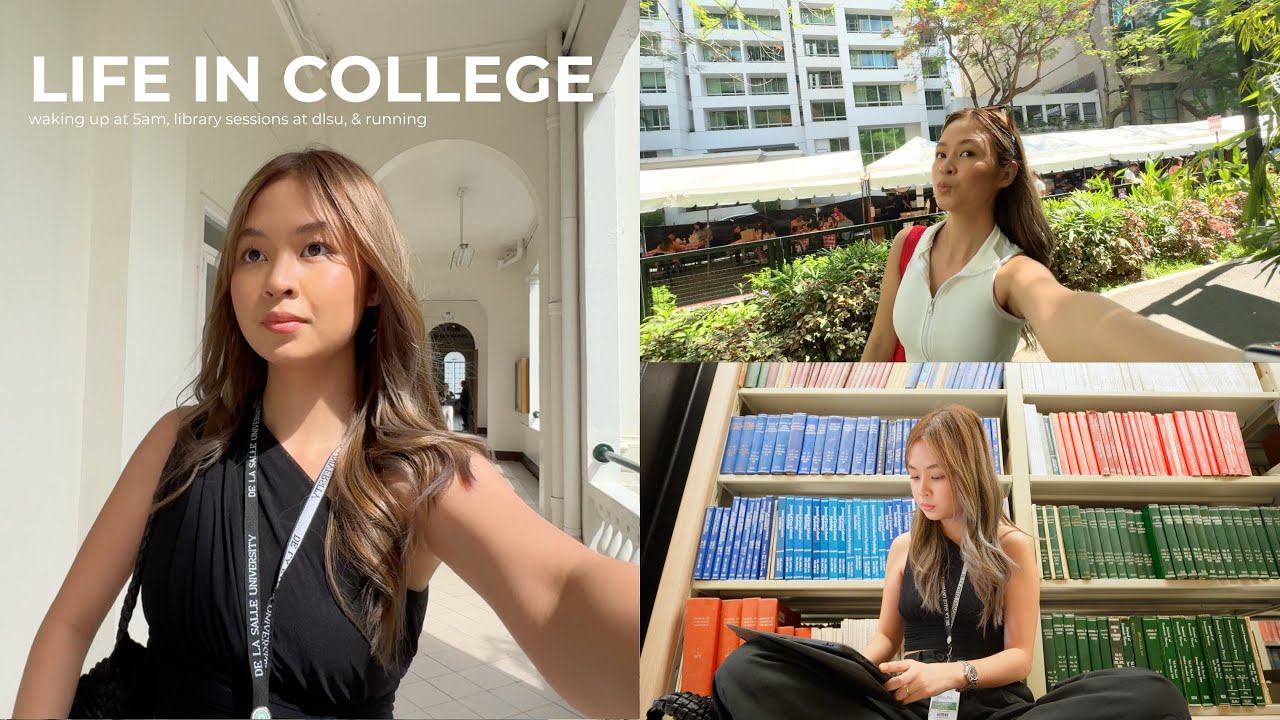life in college | productive days, library sessions at dlsu, running, & hair care with sunsilk
