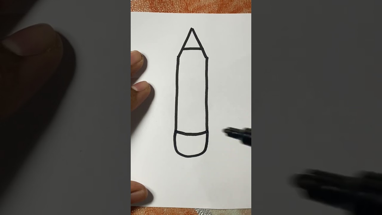 C&oacute;mo dibujar un l&aacute;piz f&aacute;cil y r&aacute;pido #shortvideo