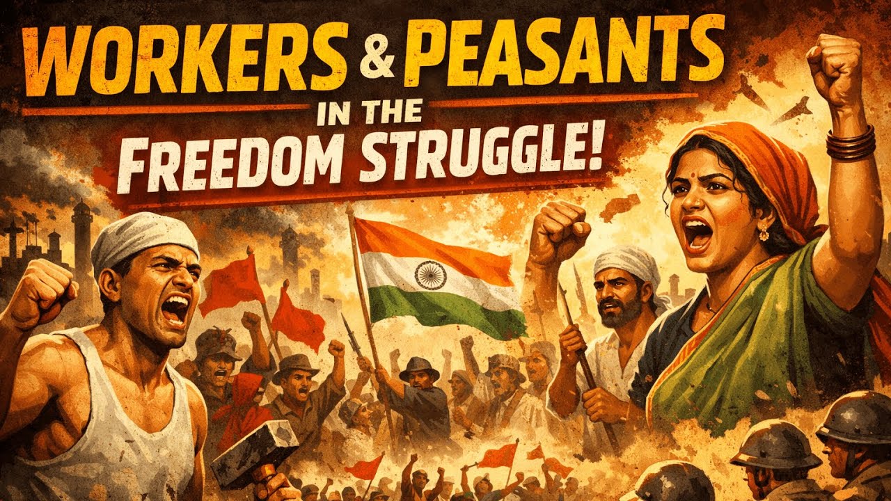 How were workers and peasants mobilised during the last years of freedom struggle