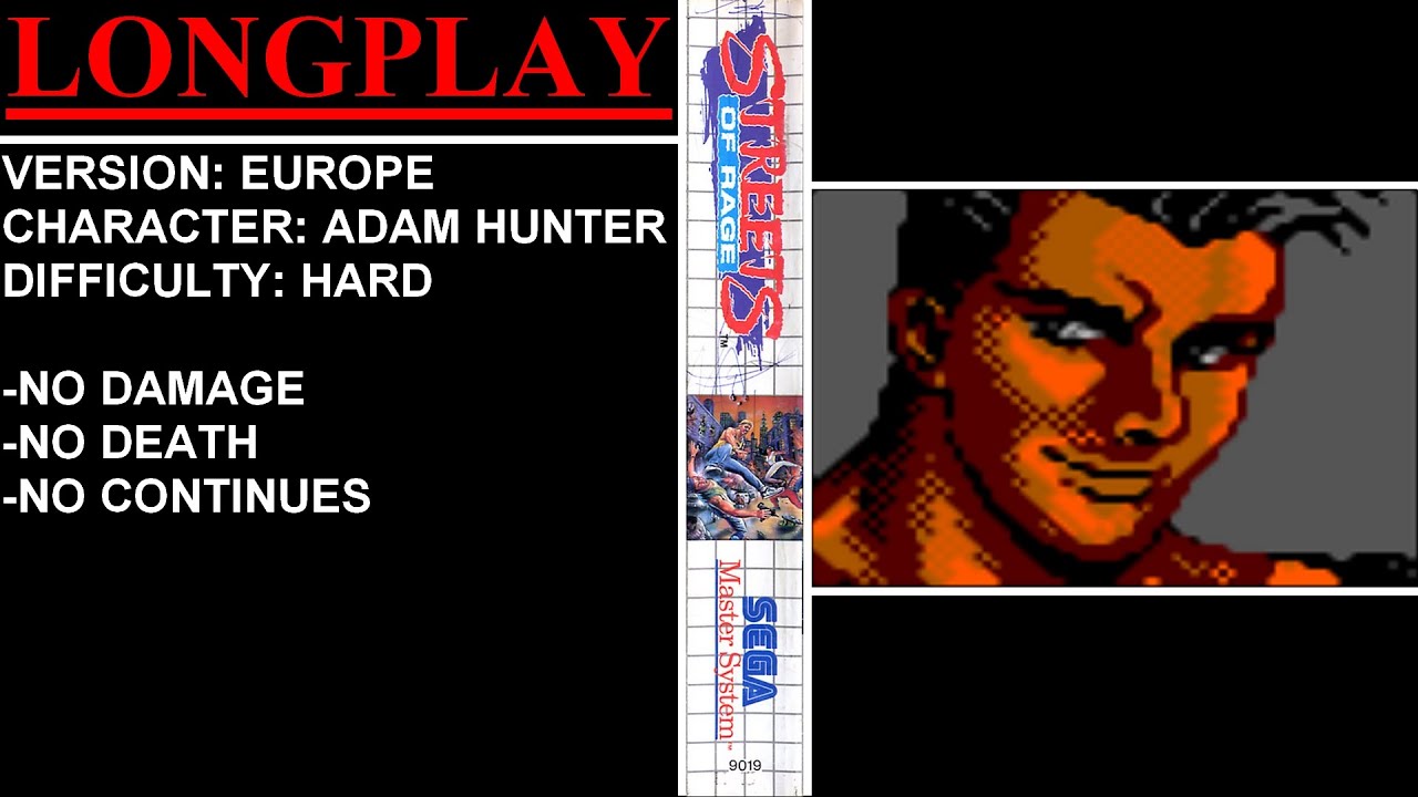 Streets of Rage [Europe] (Sega Master System) - (Longplay - Adam Hunter | Hard Difficulty)