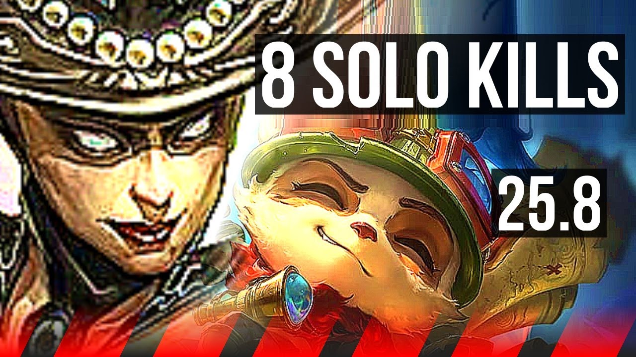 CASSIOPEIA vs TEEMO (TOP) | 8 solo kills | KR Diamond | 25.8