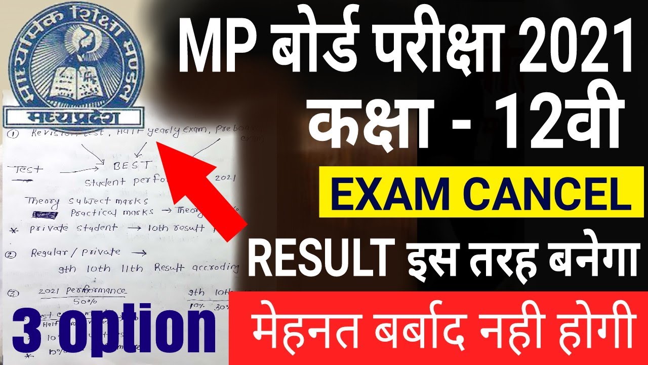 Mp Board Exam 2021 | 12वी परीक्षा Cancel | Result इस तरह बनेगा | सारी जानकारी जल्दी देखो