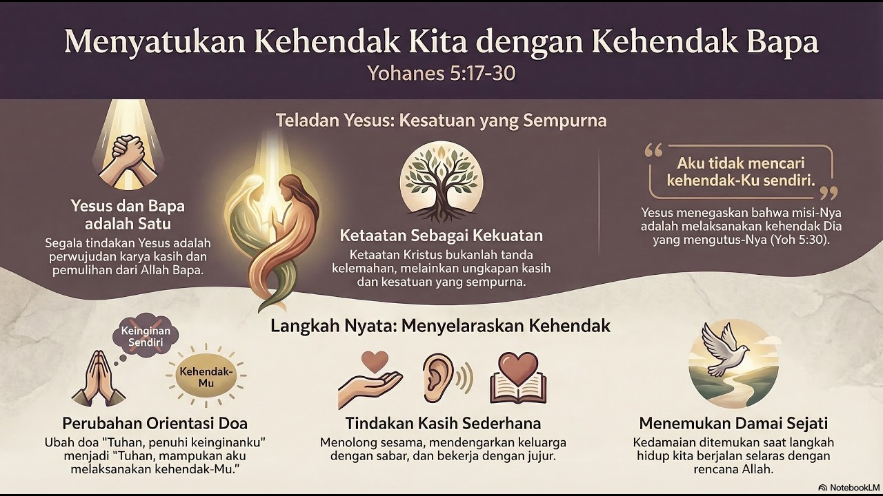 Renungan Rabu Pekan Prapaskah 4 Satu Kehendak dengan Bapa