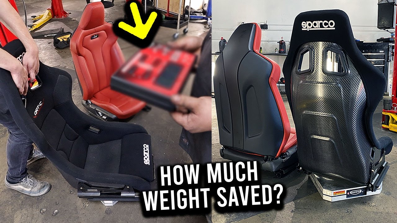 Carbon fiber seats vs stock BMW seats! (Weight Difference)