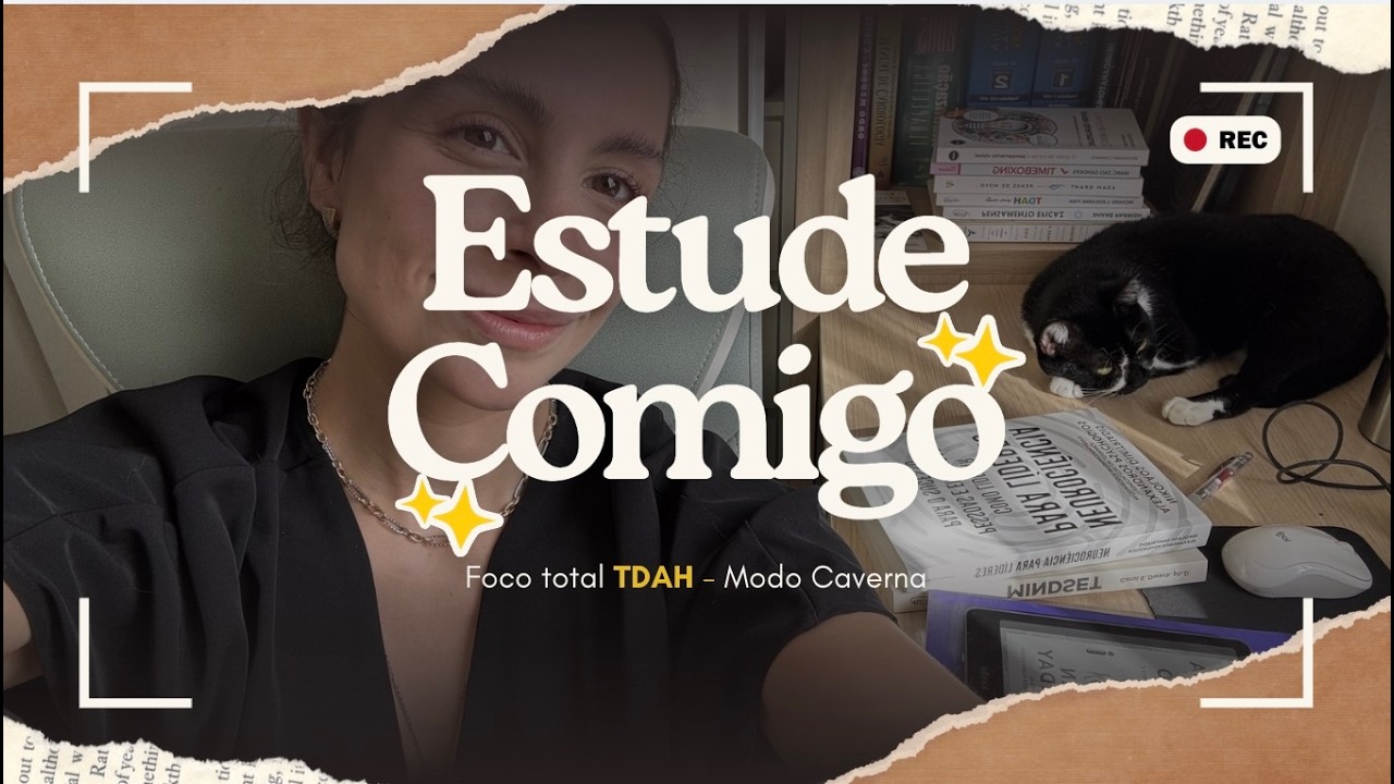 Estude Comigo no Modo Caverna | Foco TDAH + Pomodoro